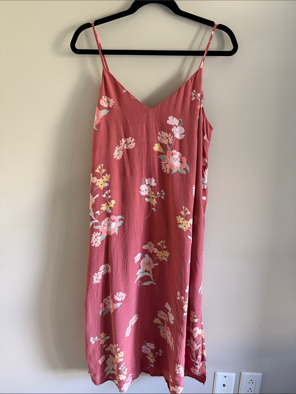 GAP floral slip dress viscose straight midi